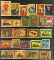 India 50 Different Match Box Labels Elephant Bird Lion Horse Ship Rose Tiger # 12751