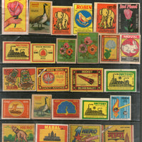 India 50 Different Match Box Labels Elephant Bird Lion Horse Ship Rose Tiger # 12751