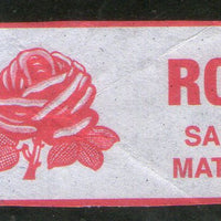 India ROSE Flower Brand Safety Match Box Label # MBL72