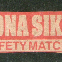 India SONA SIKKA Brand Safety Match Box Label # MBL76