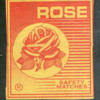 India ROSE Flower Brand Big Safety Match Box Label # MBL79
