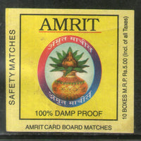 India AMRIT Brand Safety Match Box Label # MBL07