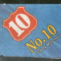 India NO.10 Brand Safety Match Box Label # MBL83