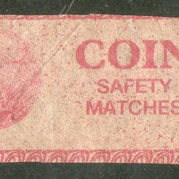 India COIN Brand Safety Match Box Label # MBL98