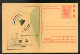 India 2008 Safe World Meghdoot Post Card Postal Stationery # 388