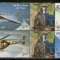 India 2011 INDIPEX Aeroplane Aviation My Stamp Setenant BLK MNH # M95