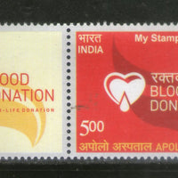 India 2019 Blood Donation Apollo Hospital Health Medical My Stamp MNH # M99
