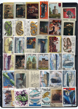 Russia USSR 43 Diff. Transport Ship Car Painting Snake Sea shell Architecture Space Used Stamps # 288