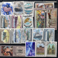Russia USSR 50 Diff. Transport Ship Car Painting Snake Sea shell Architecture Space Used Stamps # 1086