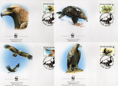 Macedonia 2001 WWF Imperial Eagle Birds of Prey Wildlife Animal Sc 206 FDCs # 285