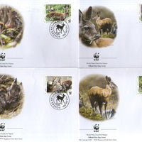 Afghanistan 2004 WWF Himalayan Musk Deer Wildlife Animal Fauna FDCs  # 342