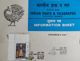 India 1983 National Children's Day Painting Phila-947 Cancelled Folder