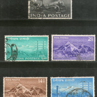 India 1953 Used Year Pack of 5 Stamps Railway Mount Everest Telegraphs # 1427