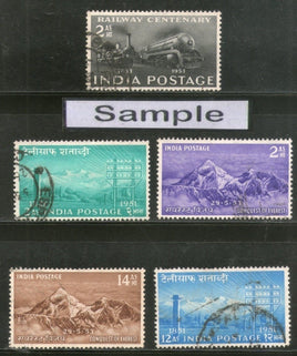 India 1953 Used Year Pack of 5 Stamps Mt. Everest Telegraph Railway