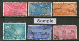 India 1954 Used Year Pack of 6 Stamps UN Stamp Centenary Transport Forestry