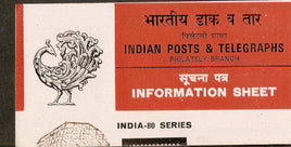 India 1980 INDIA-80, Rowland Hill Phila-805 Cancelled Folder