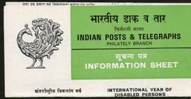 India 1981 International Year of Disabled Persons Phila-850 Cancelled Folder