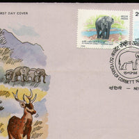 India 1986 Corbett National Park Wild Life Phila-1057-58 FDC