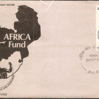 India 1987 Africa Fund Map Phila-1061 FDC