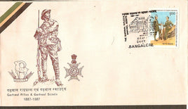 India 1987 Garhwal Riffles & Scouts Military Phila-1078 FDC
