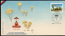 India 1993 Parachute Field Regiment Military Phila-1367 FDC