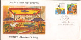 India 2006 Children's Day Paintings Krishna & Karna Phila-2225 Se-tenant FDC