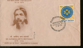 India 1972 Sri Aurobindo Birth Centenary Phila-552 1v FDC