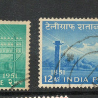 India 1953 Centenary of Indian Telegraph Phila-310-11 Used Stamp Set # 215