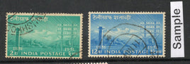 India 1953 Centenary of Indian Telegraph Phila-310-11 Used Stamp Set # 215