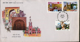 India 1990 Historic Cities of India Phila-1257-59 FDC