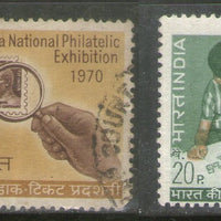 India 1970 20p National Philatelic Exhibition Phila-526-27 Used Stamp Set