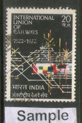 India 1972 International Union of Railway Phila-549 Used Stamp