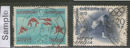 India 1972 Munich XX Olympic Games Munich Hockey Phila-550-51 Used Stamp