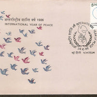 India 1986 International Peace Year Phila-1052 FDC