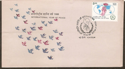 India 1986 International Peace Year Phila-1052 FDC