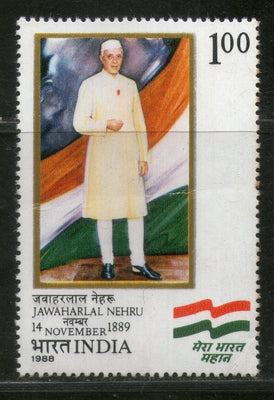 India 1988 Jawaharlal Nehru Birth Cent. Phila-1170 Mint Without Gum # 166
