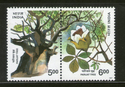 India 1997 Parijat Tree Setenant Phila-1532 2v MNH