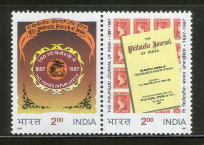 India 1997 Philatelic Society of India Setenant Phila-1537 2v MNH
