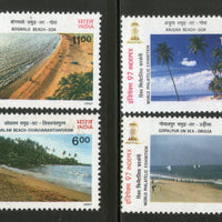 India 1997 Beaches of India Tourism Phila-1550-53 MNH