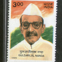 India 1999 Guljarilal Nanda Phila 1687 MNH