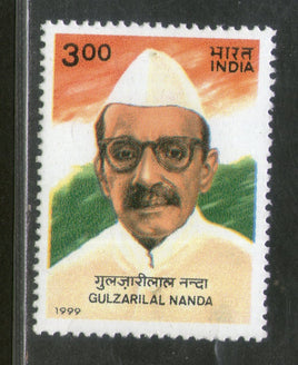 India 1999 Guljarilal Nanda Phila 1687 MNH