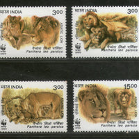 India 1999 Endangered Species WWF Asiatic Lion Wild Life Animal Phila-1703-6 MNH