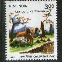 India 1999 National Children's Day Wildlife Animal Phila-1719 MNH