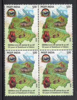 India 2025 Sikkim, 50 Years of Statehood 1v BLK/4 MNH