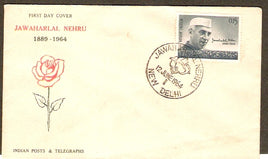 India 1964 Jawaharlal Nehru Mourning Phila-403 FDC
