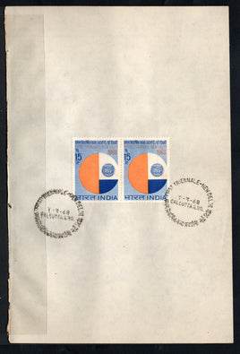 India 1968 1st Triennale Art Exhibition Phila-462 Pair FD Cancelled on Plain Paper