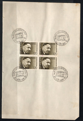India 1969 Dr. Martin Luthar King Nobel Prize Winner Phila-482 BLK/4 FD Cancelled on Plain Paper