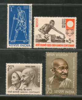 India 1969 Mahatma Gandhi Birth Cent. Kasturba Gandhi 4v Phila-496a MNH Set