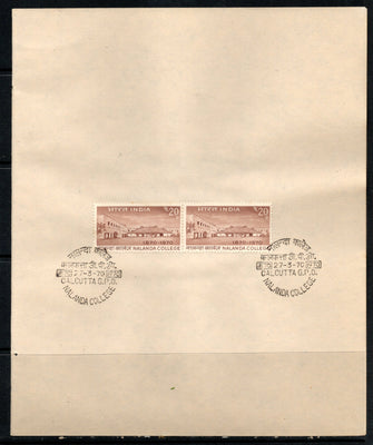 India 1970 Nalanda College Phila-507 Pair FD Cancelled on Plain Paper