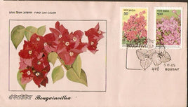India 1985 Bougainvillaea Flower Flora Phila-1007-8 FDC